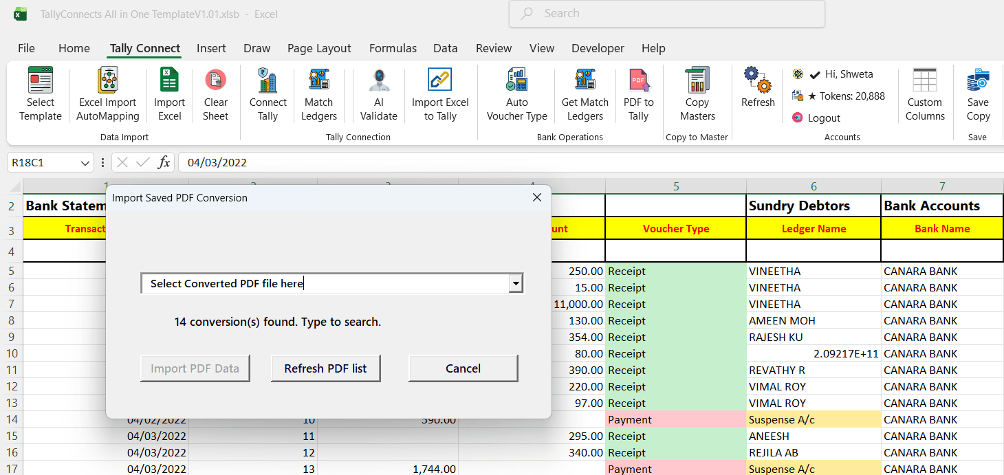 Convert & Import to Tally